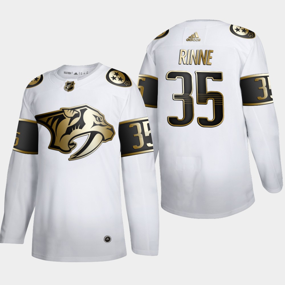 Nashville Predators #35 Pekka Rinne Men's Adidas White Golden Edition Limited Stitched NHL Jersey Nashville Predators #35 Pekka Rinne Men's Adidas White Golden Edition Limited Stitched NHL Jersey