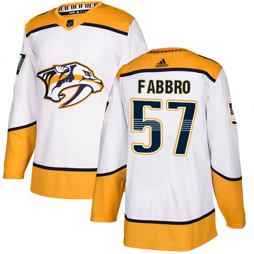 Adidas Predators #57 Dante Fabbro White Road Authentic Stitched NHL Jersey Adidas Predators #57 Dante Fabbro White Road Authentic Stitched NHL Jersey