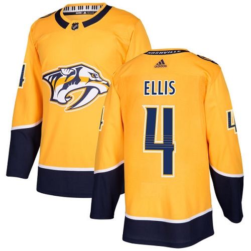 Adidas Predators #4 Ryan Ellis Yellow Home Authentic Stitched NHL Jersey Adidas Predators #4 Ryan Ellis Yellow Home Authentic Stitched NHL Jersey