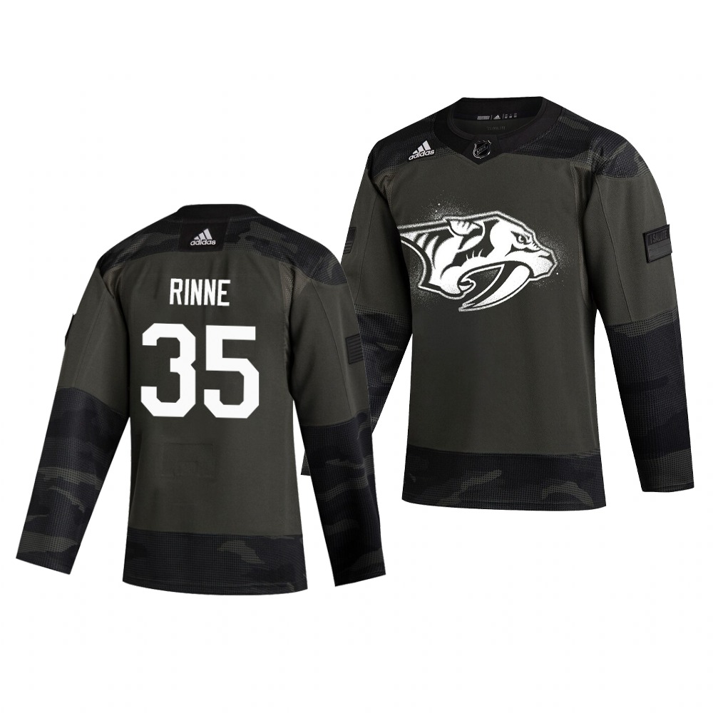 Nashville Predators #35 Pekka Rinne Adidas 2019 Veterans Day Men's Authentic Practice NHL Jersey Camo Nashville Predators #35 Pekka Rinne Adidas 2019 Veterans Day Men's Authentic Practice NHL Jersey Camo