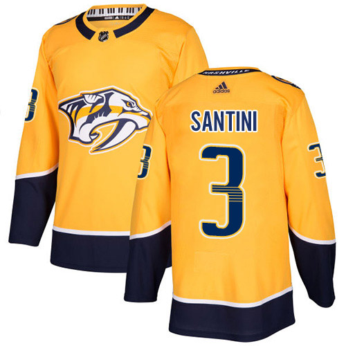 Adidas Predators #3 Steven Santini Yellow Home Authentic Stitched NHL Jersey Adidas Predators #3 Steven Santini Yellow Home Authentic Stitched NHL Jersey