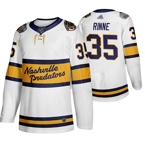Adidas Predators #35 Pekka Rinne White Authentic 2020 Winter Classic Stitched NHL Jersey