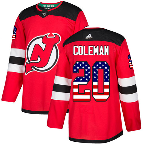 Adidas Devils #20 Blake Coleman Red Home Authentic USA Flag Stitched NHL Jersey Adidas Devils #20 Blake Coleman Red Home Authentic USA Flag Stitched NHL Jersey