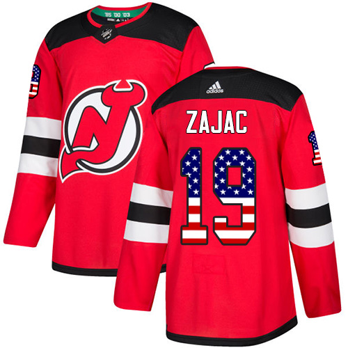 Adidas Devils #19 Travis Zajac Red Home Authentic USA Flag Stitched NHL Jersey Adidas Devils #19 Travis Zajac Red Home Authentic USA Flag Stitched NHL Jersey