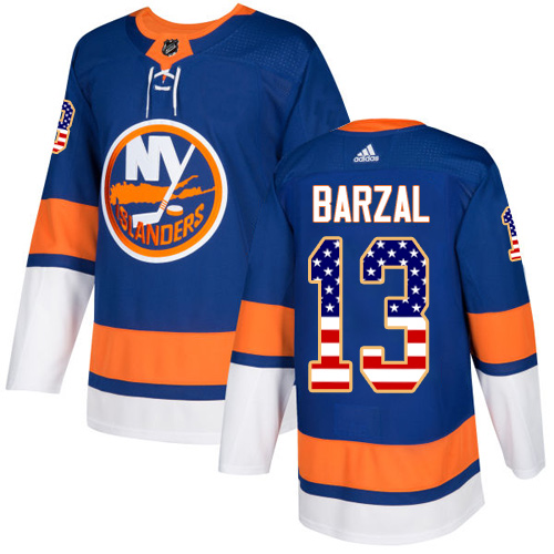 Adidas Islanders #13 Mathew Barzal Royal Blue Home Authentic USA Flag Stitched NHL Jersey Adidas Islanders #13 Mathew Barzal Royal Blue Home Authentic USA Flag Stitched NHL Jersey