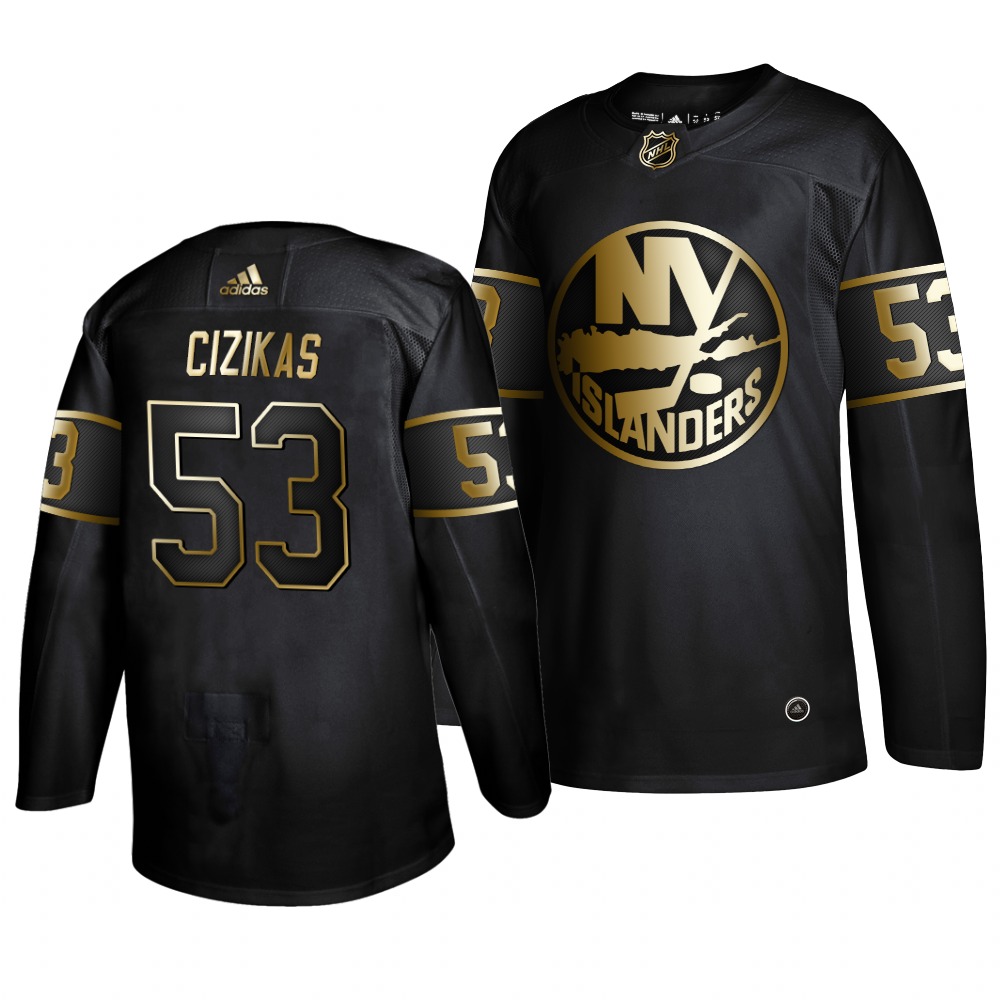Adidas Islanders #53 Casey Cizikas Men's 2019 Black Golden Edition Authentic Stitched NHL Jersey Adidas Islanders #53 Casey Cizikas Men's 2019 Black Golden Edition Authentic Stitched NHL Jersey