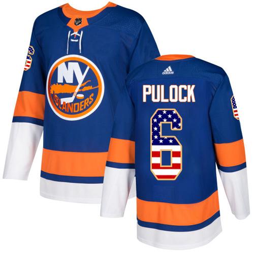 Adidas Islanders #6 Ryan Pulock Royal Blue Home Authentic USA Flag Stitched NHL Jersey Adidas Islanders #6 Ryan Pulock Royal Blue Home Authentic USA Flag Stitched NHL Jersey