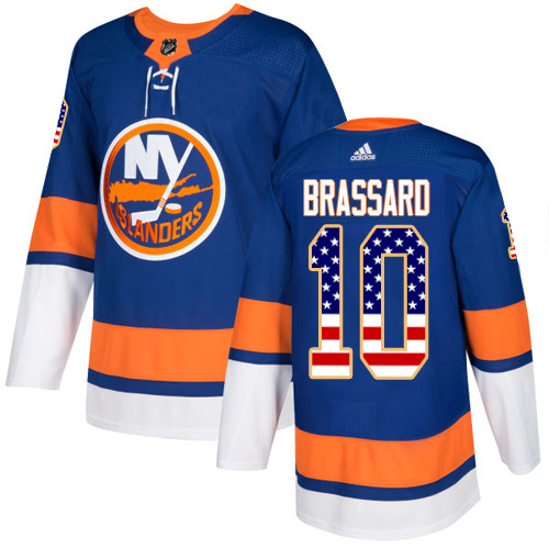 Adidas Islanders #10 Derek Brassard Royal Blue Home Authentic USA Flag Stitched NHL Jersey Adidas Islanders #10 Derek Brassard Royal Blue Home Authentic USA Flag Stitched NHL Jersey