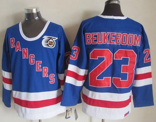Rangers #23 Jeff Beukeboom Blue CCM 75TH Stitched NHL Jersey Rangers #23 Jeff Beukeboom Blue CCM 75TH Stitched NHL Jersey