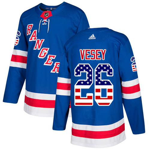 Adidas Rangers #26 Jimmy Vesey Royal Blue Home Authentic USA Flag Stitched NHL Jersey Adidas Rangers #26 Jimmy Vesey Royal Blue Home Authentic USA Flag Stitched NHL Jersey