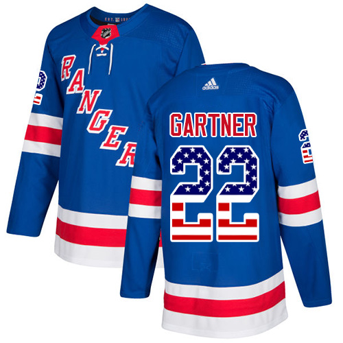 Adidas Rangers #22 Mike Gartner Royal Blue Home Authentic USA Flag Stitched NHL Jersey Adidas Rangers #22 Mike Gartner Royal Blue Home Authentic USA Flag Stitched NHL Jersey