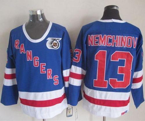 Rangers #13 Sergei Nemchinov Blue CCM 75TH Stitched NHL Jersey Rangers #13 Sergei Nemchinov Blue CCM 75TH Stitched NHL Jersey