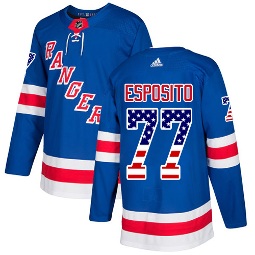 Adidas Rangers #77 Phil Esposito Royal Blue Home Authentic USA Flag Stitched NHL Jersey Adidas Rangers #77 Phil Esposito Royal Blue Home Authentic USA Flag Stitched NHL Jersey