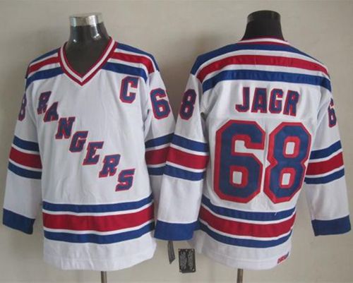 Rangers #68 Jaromir Jagr White CCM Throwback Stitched NHL Jersey Rangers #68 Jaromir Jagr White CCM Throwback Stitched NHL Jersey