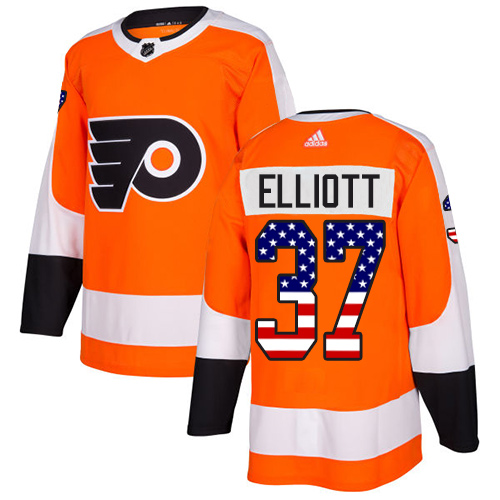 Adidas Flyers #37 Brian Elliott Orange Home Authentic USA Flag Stitched NHL Jersey Adidas Flyers #37 Brian Elliott Orange Home Authentic USA Flag Stitched NHL Jersey
