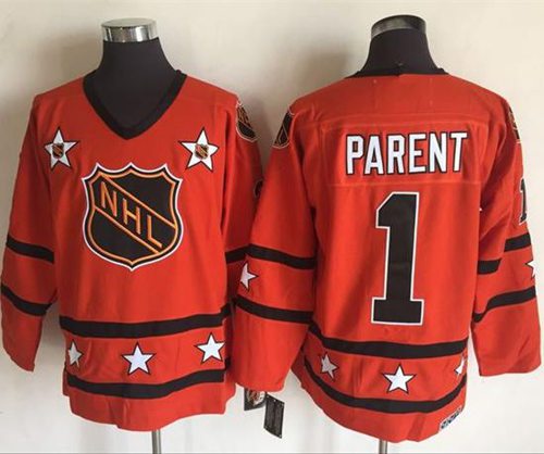 Flyers #1 Bernie Parent Orange All-Star CCM Throwback Stitched NHL Jersey Flyers #1 Bernie Parent Orange All-Star CCM Throwback Stitched NHL Jersey