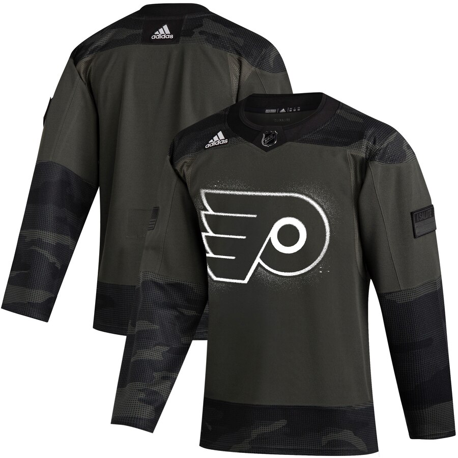 Philadelphia Flyers Adidas 2019 Veterans Day Authentic Practice NHL Jersey Camo