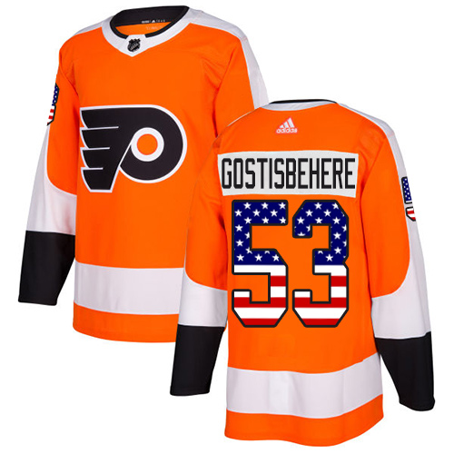 Adidas Flyers #53 Shayne Gostisbehere Orange Home Authentic USA Flag Stitched NHL Jersey Adidas Flyers #53 Shayne Gostisbehere Orange Home Authentic USA Flag Stitched NHL Jersey