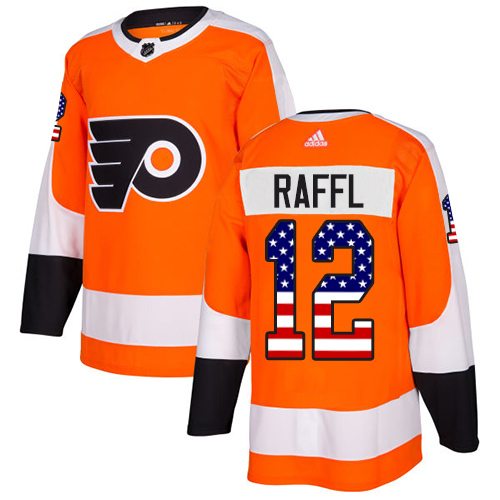 Adidas Flyers #12 Michael Raffl Orange Home Authentic USA Flag Stitched NHL Jersey Adidas Flyers #12 Michael Raffl Orange Home Authentic USA Flag Stitched NHL Jersey