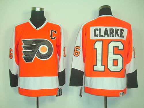 Flyers #16 Clarke Orange CCM Throwback Stitched NHL Jersey Flyers #16 Clarke Orange CCM Throwback Stitched NHL Jersey