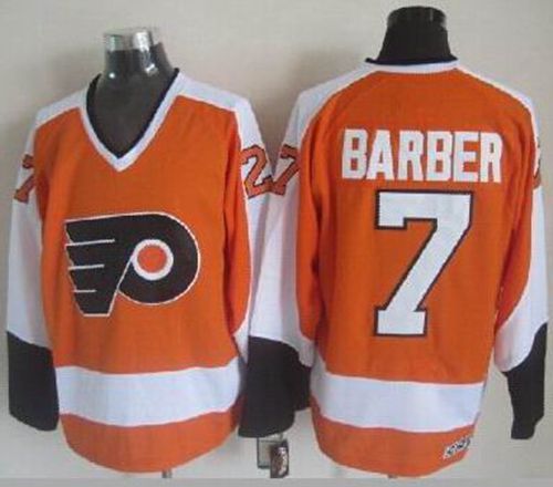 Flyers #7 Bill Barber Orange CCM Throwback Stitched NHL Jersey Flyers #7 Bill Barber Orange CCM Throwback Stitched NHL Jersey