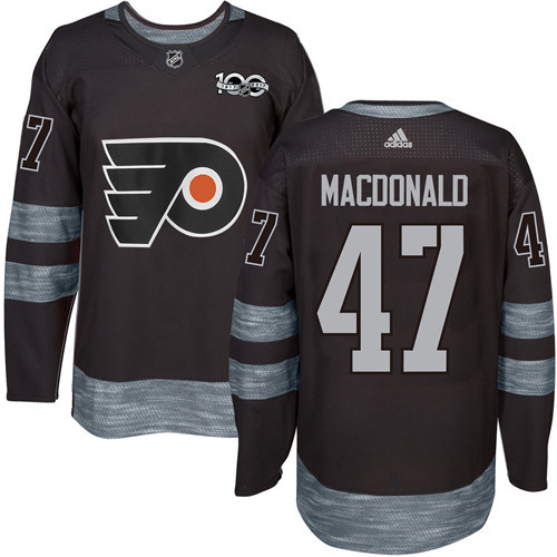 Adidas Flyers #47 Andrew MacDonald Black 1917-2017 100th Anniversary Stitched NHL Jersey Adidas Flyers #47 Andrew MacDonald Black 1917-2017 100th Anniversary Stitched NHL Jersey