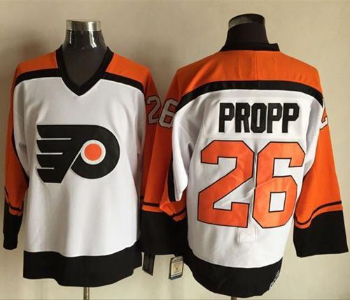 Flyers #26 Brian Propp White/Black CCM Throwback Stitched NHL Jersey Flyers #26 Brian Propp White/Black CCM Throwback Stitched NHL Jersey