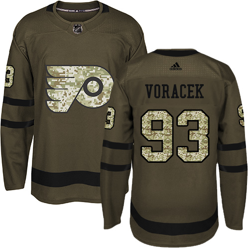 Adidas Flyers #93 Jakub Voracek Green Salute to Service Stitched NHL Jersey Adidas Flyers #93 Jakub Voracek Green Salute to Service Stitched NHL Jersey