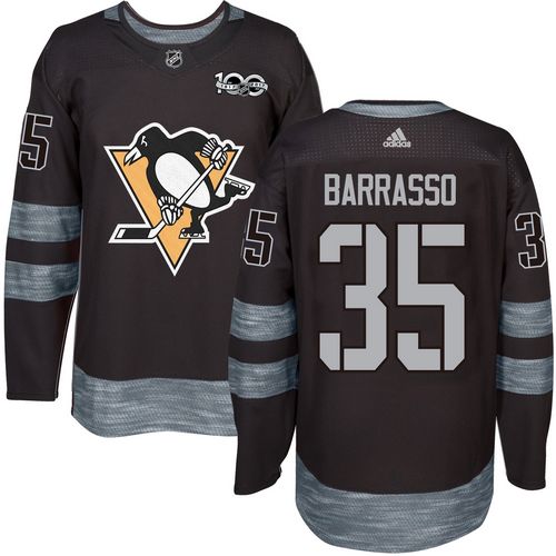 Adidas Penguins #35 Tom Barrasso Black 1917-2017 100th Anniversary Stitched NHL Jersey Adidas Penguins #35 Tom Barrasso Black 1917-2017 100th Anniversary Stitched NHL Jersey