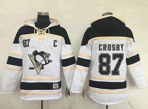 Penguins #87 Sidney Crosby White Sawyer Hooded Sweatshirt Stitched NHL Jersey Penguins #87 Sidney Crosby White Sawyer Hooded Sweatshirt Stitched NHL Jersey