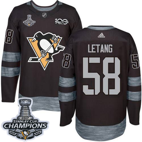 Adidas Penguins #58 Kris Letang Black 1917-2017 100th Anniversary Stanley Cup Finals Champions Stitched NHL Jersey Adidas Penguins #58 Kris Letang Black 1917-2017 100th Anniversary Stanley Cup Finals Champions Stitched NHL Jersey