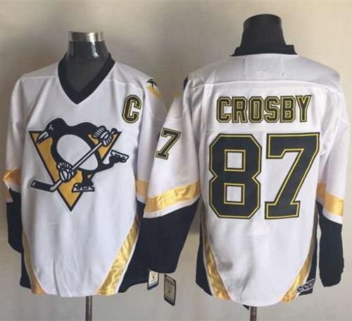 Penguins #87 Sidney Crosby White CCM Throwback Stitched NHL Jersey Penguins #87 Sidney Crosby White CCM Throwback Stitched NHL Jersey