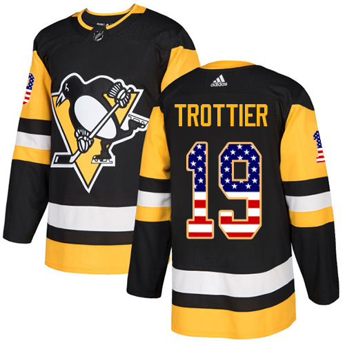 Adidas Penguins #19 Bryan Trottier Black Home Authentic USA Flag Stitched NHL Jersey Adidas Penguins #19 Bryan Trottier Black Home Authentic USA Flag Stitched NHL Jersey