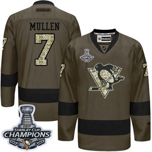Penguins #7 Joe Mullen Green Salute to Service 2017 Stanley Cup Finals Champions Stitched NHL Jersey Penguins #7 Joe Mullen Green Salute to Service 2017 Stanley Cup Finals Champions Stitched NHL Jersey