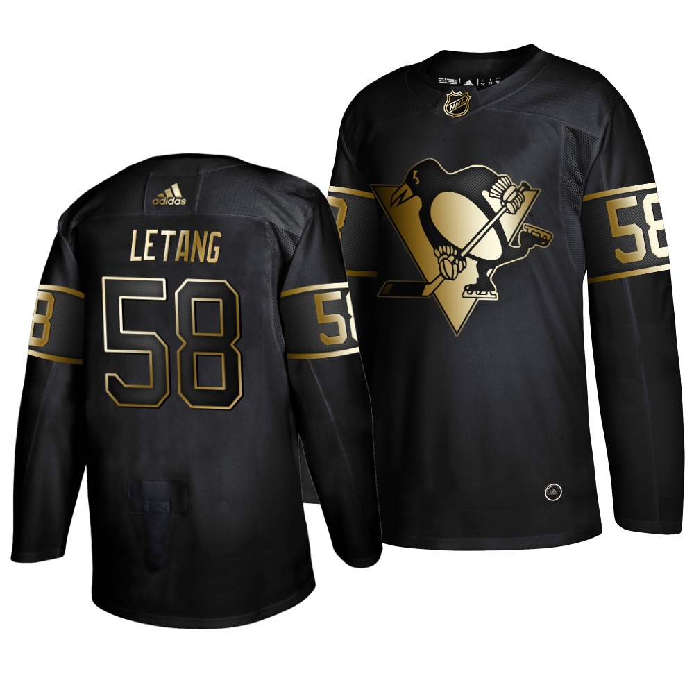 Adidas Penguins #58 Kris Letang Men's 2019 Black Golden Edition Authentic Stitched NHL Jersey Adidas Penguins #58 Kris Letang Men's 2019 Black Golden Edition Authentic Stitched NHL Jersey