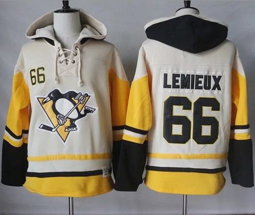 Penguins #66 Mario Lemieux Cream/Gold Sawyer Hooded Sweatshirt Stitched NHL Jersey Penguins #66 Mario Lemieux Cream/Gold Sawyer Hooded Sweatshirt Stitched NHL Jersey