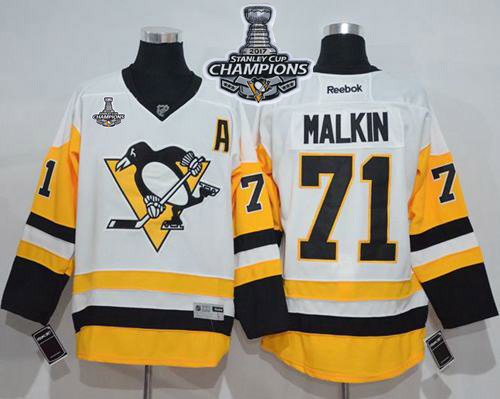 Penguins #71 Evgeni Malkin White New Away 2017 Stanley Cup Finals Champions Stitched NHL Jersey Penguins #71 Evgeni Malkin White New Away 2017 Stanley Cup Finals Champions Stitched NHL Jersey