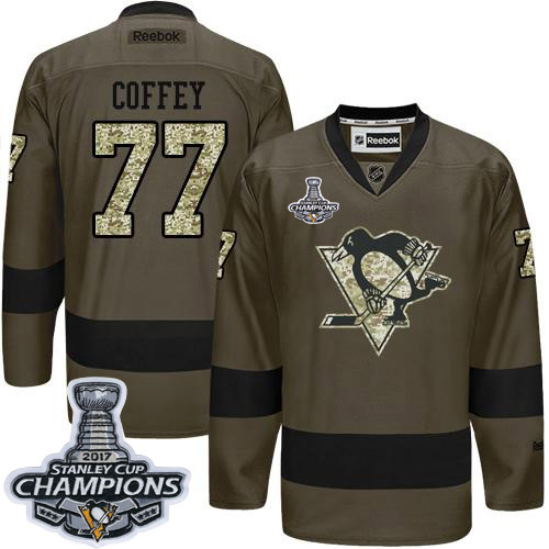 Penguins #77 Paul Coffey Green Salute to Service 2017 Stanley Cup Finals Champions Stitched NHL Jersey Penguins #77 Paul Coffey Green Salute to Service 2017 Stanley Cup Finals Champions Stitched NHL Jersey