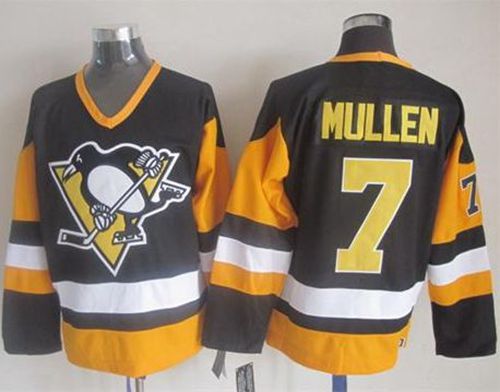 Penguins #7 Joe Mullen Black CCM Throwback Stitched NHL Jersey Penguins #7 Joe Mullen Black CCM Throwback Stitched NHL Jersey
