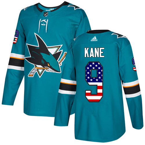 Adidas Sharks #9 Evander Kane Teal Home Authentic USA Flag Stitched NHL Jersey Adidas Sharks #9 Evander Kane Teal Home Authentic USA Flag Stitched NHL Jersey