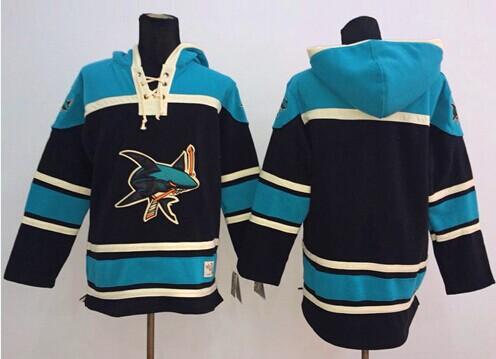 Sharks Blank Black Sawyer Hooded Sweatshirt Stitched NHL Jersey Sharks Blank Black Sawyer Hooded Sweatshirt Stitched NHL Jersey