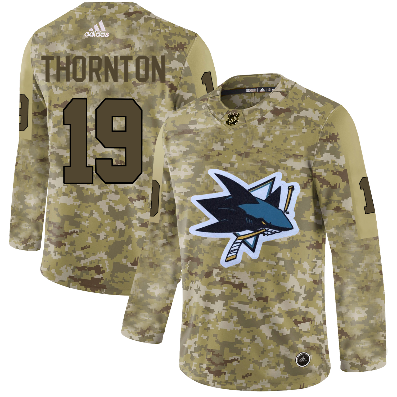 Adidas Sharks #19 Joe Thornton Camo Authentic Stitched NHL Jersey Adidas Sharks #19 Joe Thornton Camo Authentic Stitched NHL Jersey
