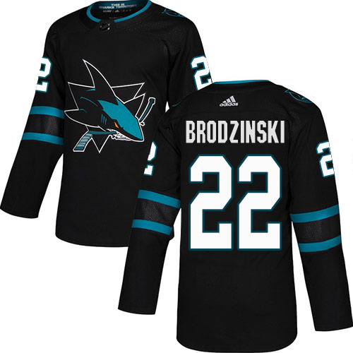 Adidas Sharks #22 Jonny Brodzinski Black Alternate Authentic Stitched NHL Jersey Adidas Sharks #22 Jonny Brodzinski Black Alternate Authentic Stitched NHL Jersey
