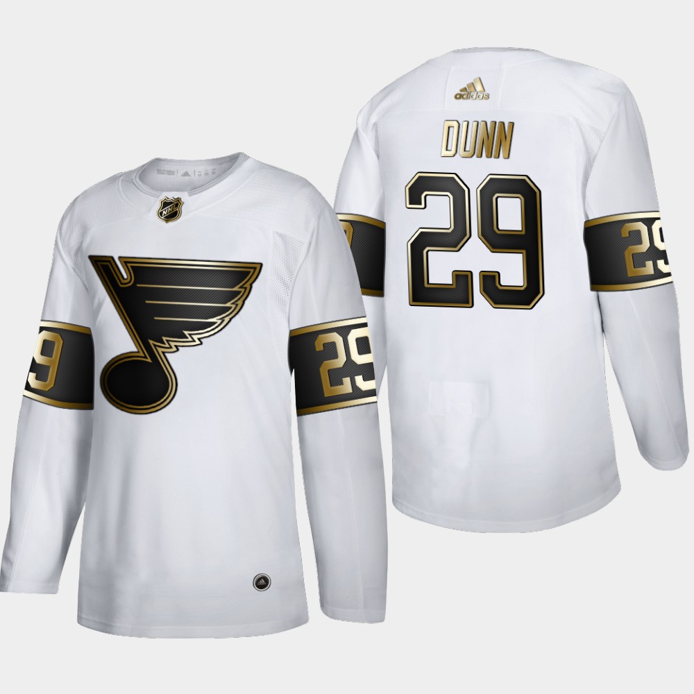 St. Louis Blues #29 Vince Dunn Men's Adidas White Golden Edition Limited Stitched NHL Jersey St. Louis Blues #29 Vince Dunn Men's Adidas White Golden Edition Limited Stitched NHL Jersey