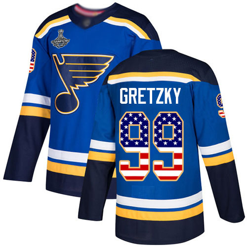 Adidas Blues #99 Wayne Gretzky Blue Home Authentic USA Flag Stanley Cup Champions Stitched NHL Jersey Adidas Blues #99 Wayne Gretzky Blue Home Authentic USA Flag Stanley Cup Champions Stitched NHL Jersey