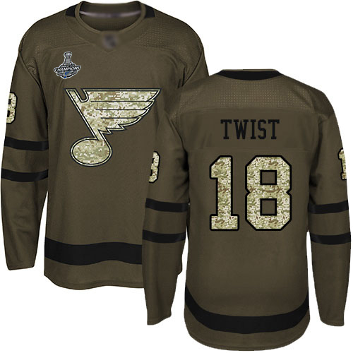 Adidas Blues #18 Tony Twist Green Salute to Service Stanley Cup Champions Stitched NHL Jersey Adidas Blues #18 Tony Twist Green Salute to Service Stanley Cup Champions Stitched NHL Jersey