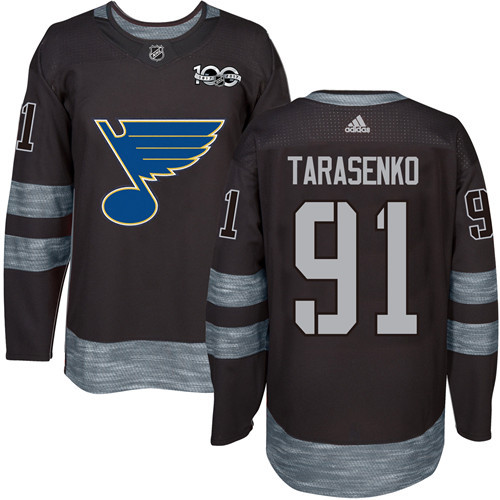 Adidas Blues #91 Vladimir Tarasenko Black 1917-2017 100th Anniversary Stitched NHL Jersey Adidas Blues #91 Vladimir Tarasenko Black 1917-2017 100th Anniversary Stitched NHL Jersey