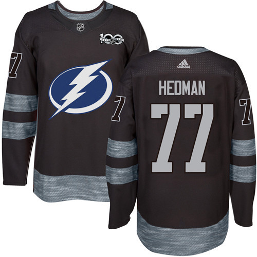 Adidas Lightning #77 Victor Hedman Black 1917-2017 100th Anniversary Stitched NHL Jersey Adidas Lightning #77 Victor Hedman Black 1917-2017 100th Anniversary Stitched NHL Jersey