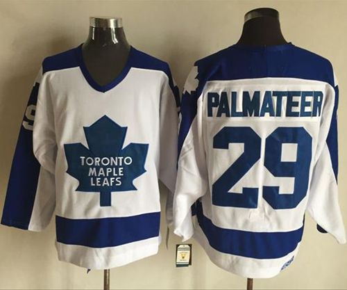 Maple Leafs #29 Mike Palmateer White/Blue CCM Throwback Stitched NHL Jersey Maple Leafs #29 Mike Palmateer White/Blue CCM Throwback Stitched NHL Jersey