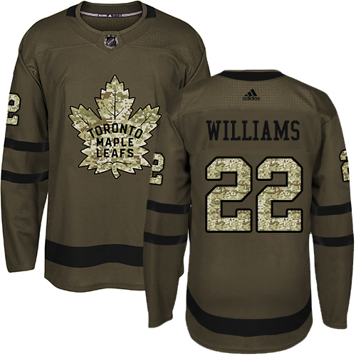 Adidas Maple Leafs #22 Tiger Williams Green Salute to Service Stitched NHL Jersey Adidas Maple Leafs #22 Tiger Williams Green Salute to Service Stitched NHL Jersey